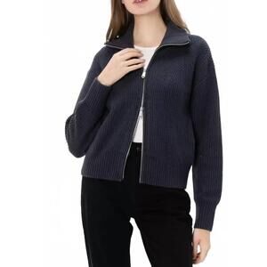 NEW MITTOSHOP two way zip sweater in black